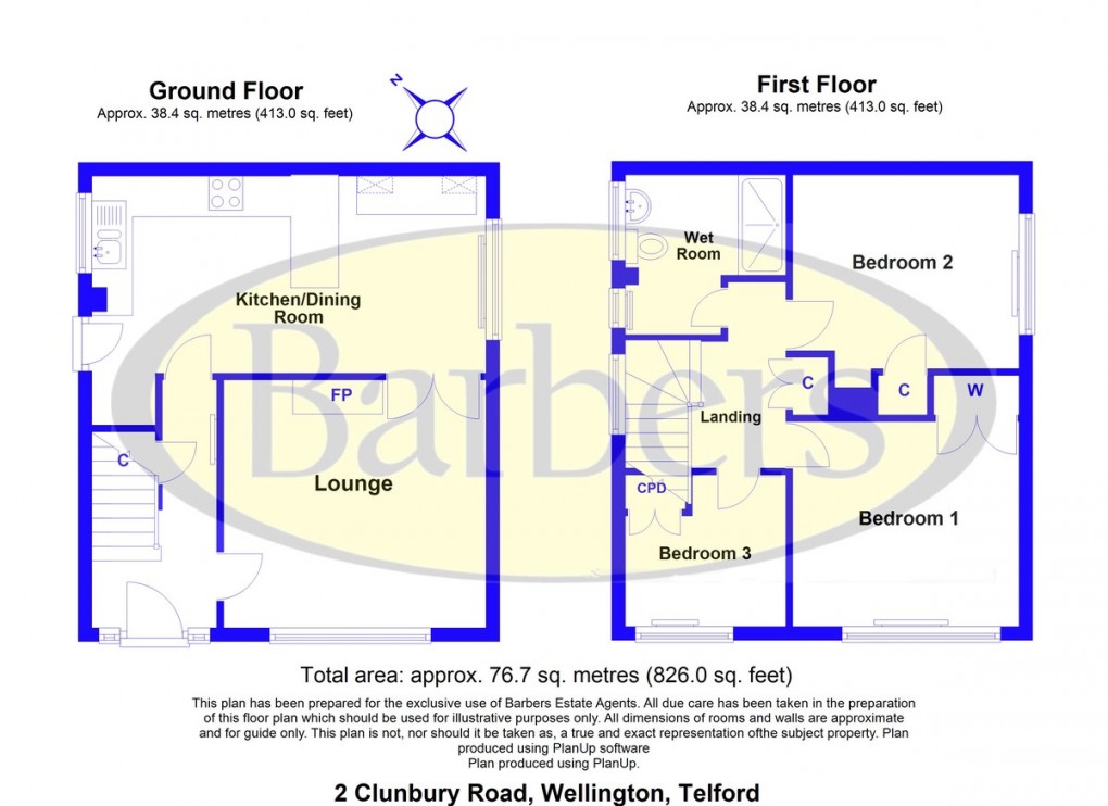 Floorplan for Clunbury Road, Wellington, TF1 3PA