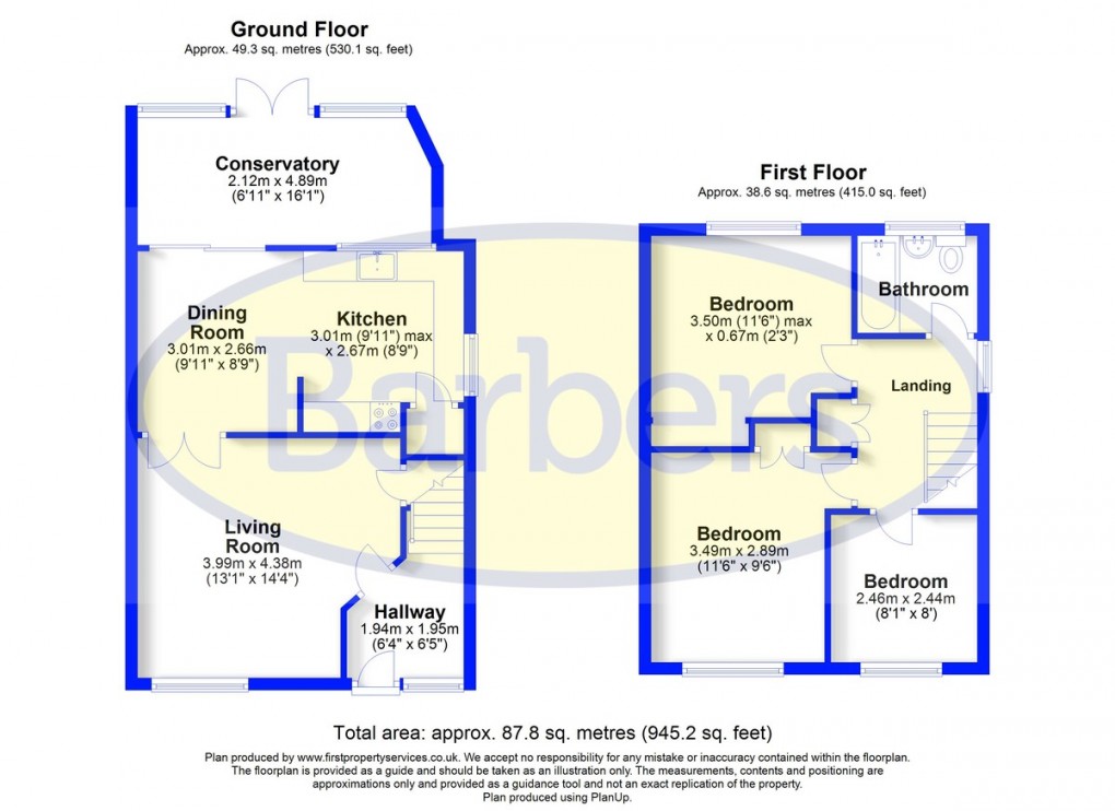 Floorplan for Rydal Avenue, Whitchurch