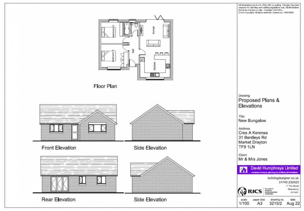 Floorplan for Bentleys Road, Market Drayton