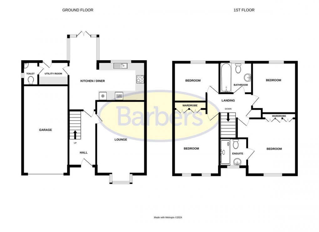 Floorplan for Rees Way, Lawley Village, Telford, TF4 2GN