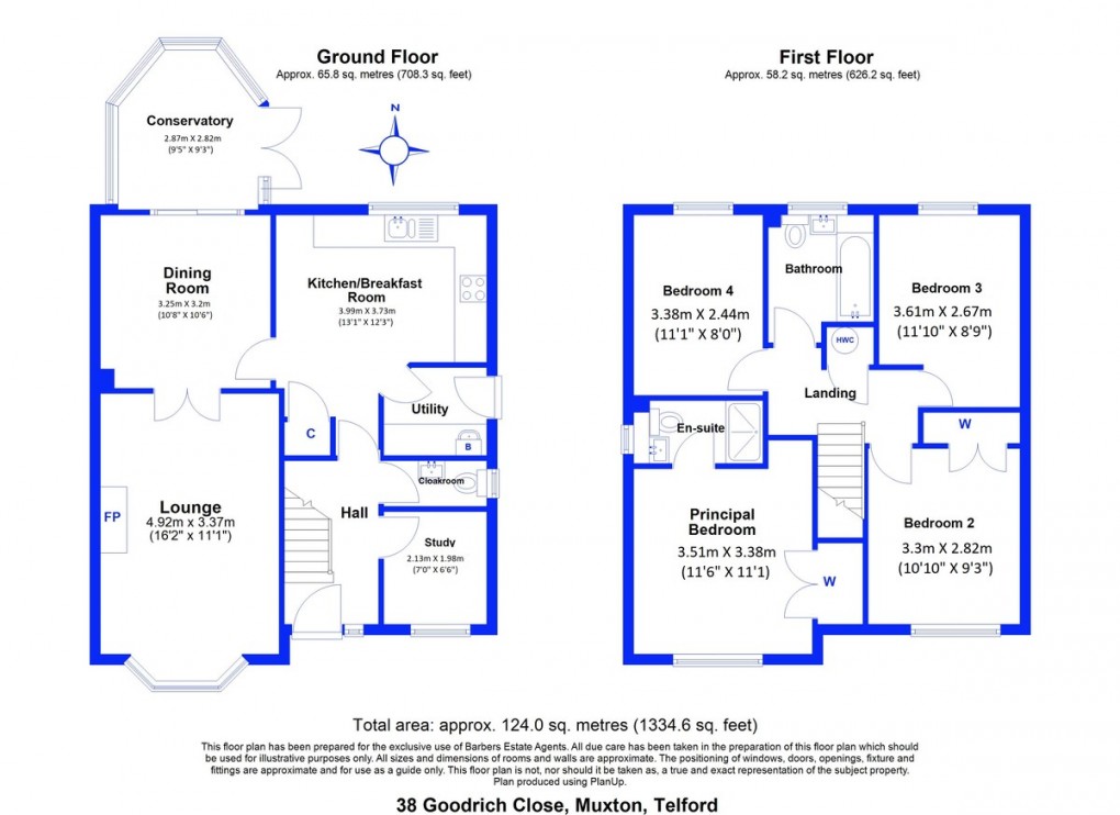 Floorplan for Goodrich Close, Muxton