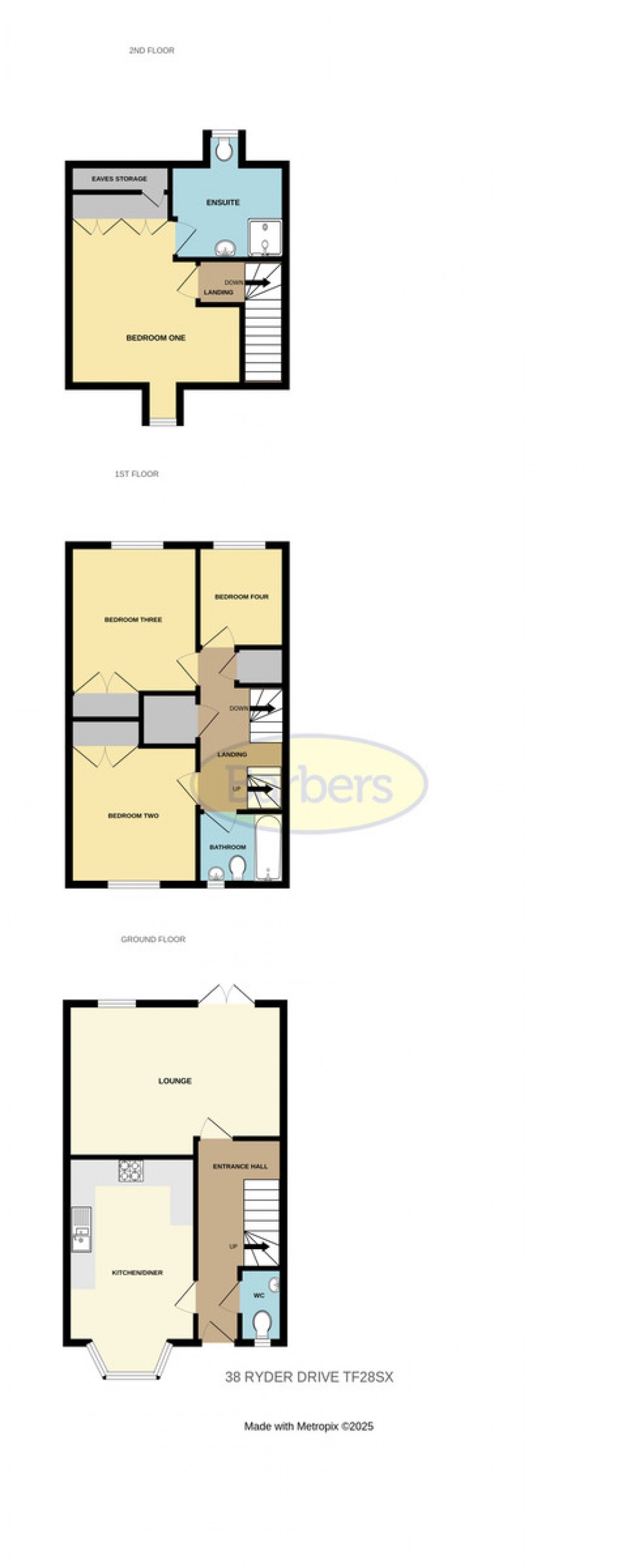 Floorplan for Ryder Drive, Muxton, Telford, TF2 8SX