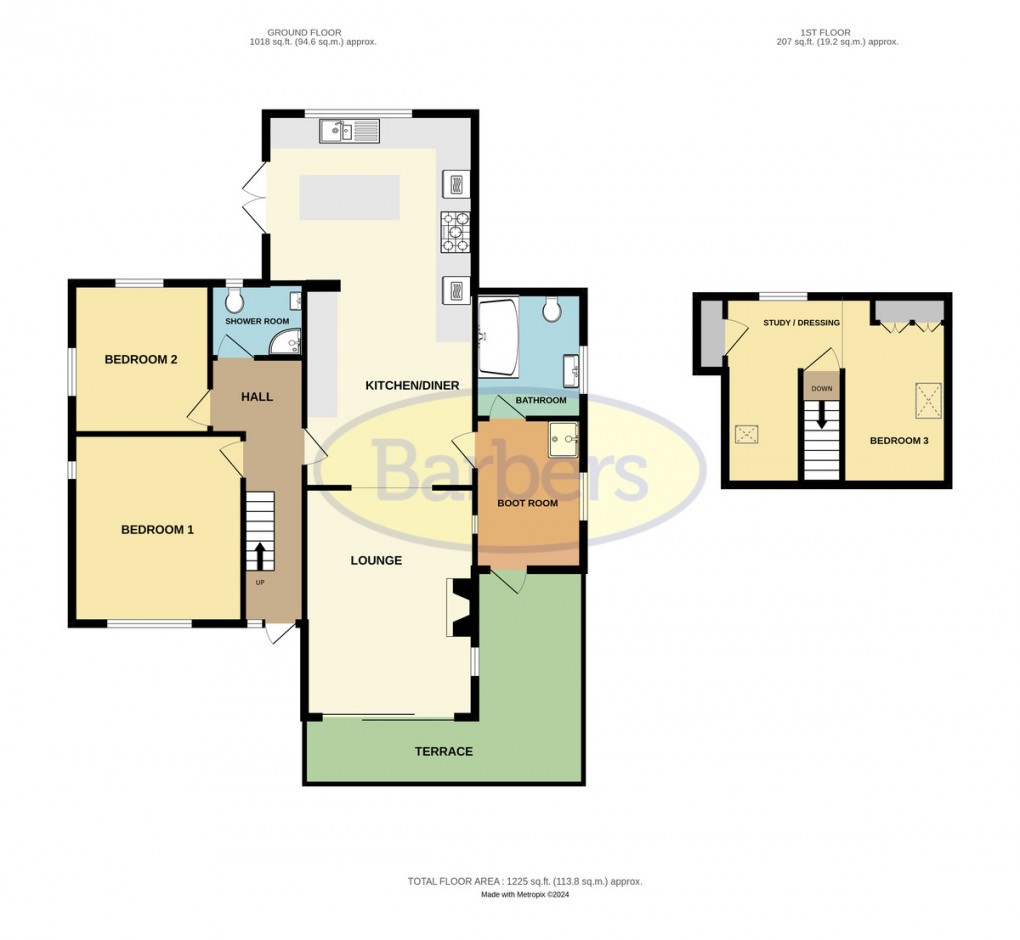 Floorplan for Moreton Coppice Bungalow, Moreton Coppice, Coalmoor Road, Telford, TF4 2PX.