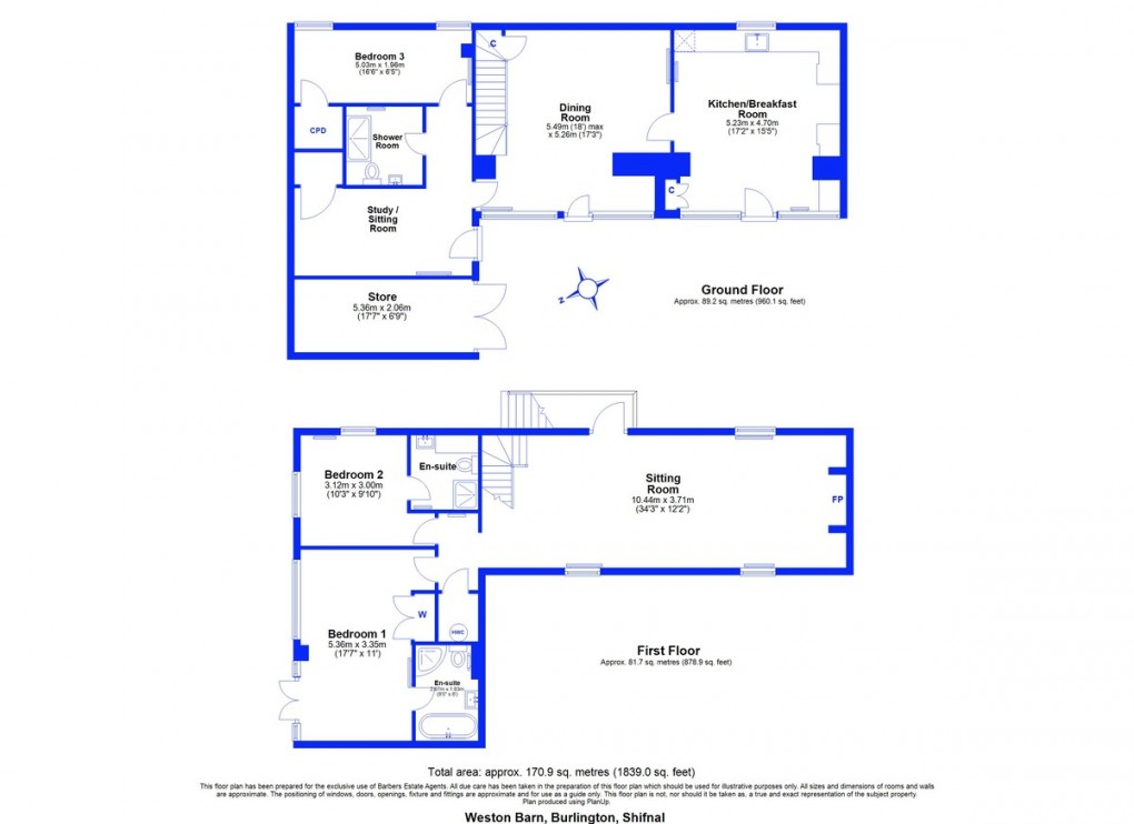 Floorplan for Burlington Court, Burlington, Shifnal