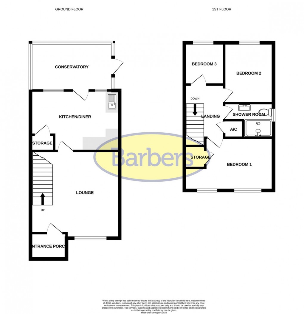 Floorplan for De Warenne Close, Whitchurch