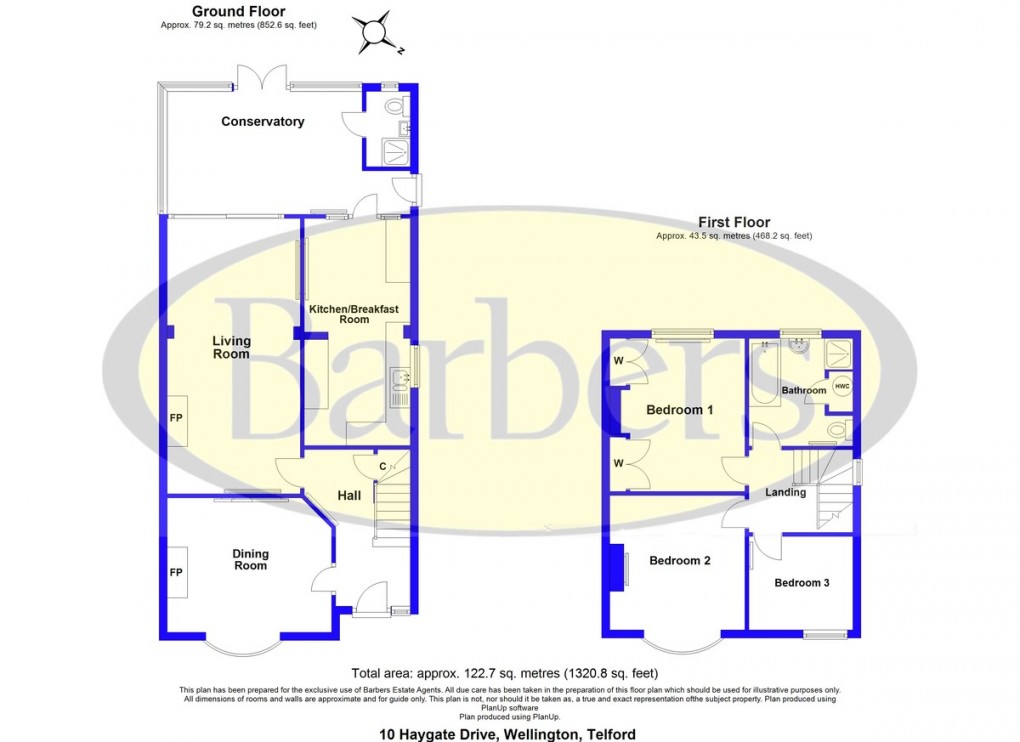 Floorplan for Haygate Drive, Wellington, Telford, TF1 2BY