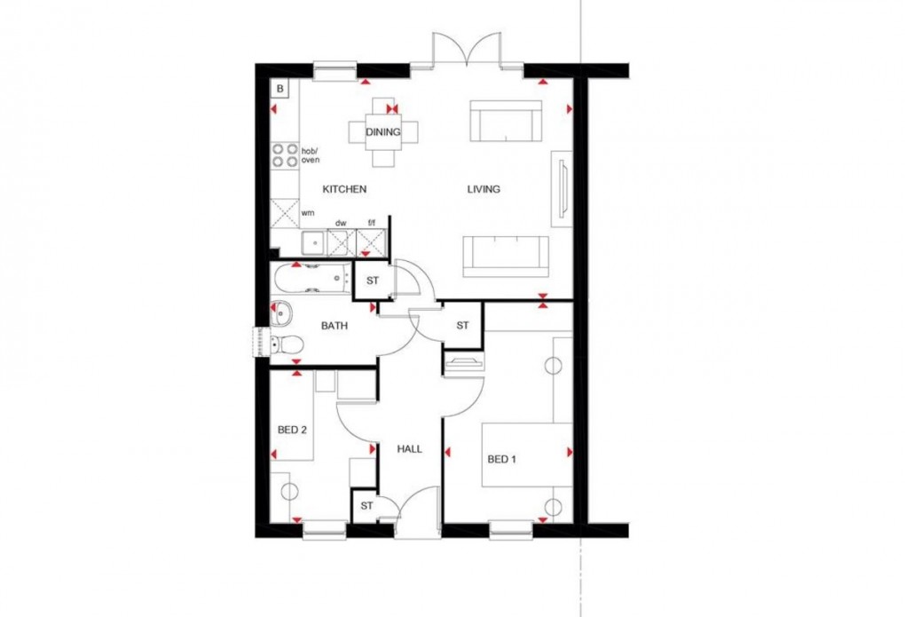 Floorplan for Plots 9 & 10, The Burleigh