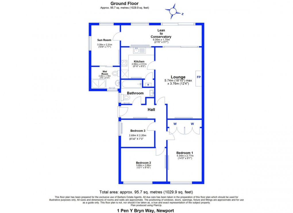 Floorplan for Pen Y Bryn Way, Newport