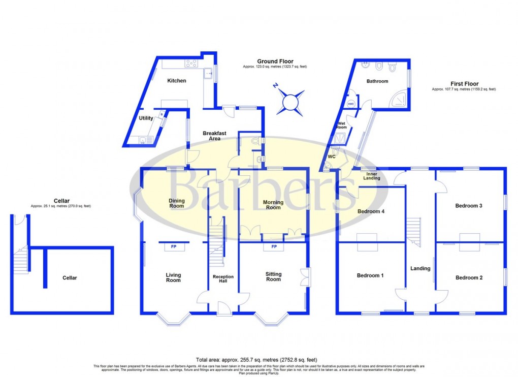Floorplan for Mill Bank, Wellington, Telford, TF1 1SD