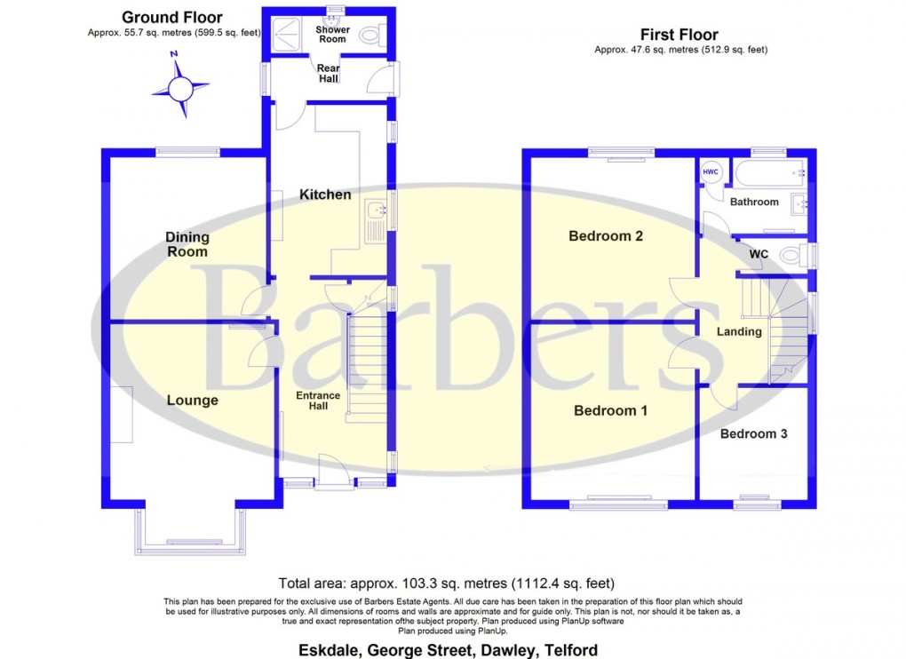 Floorplan for George Street, Dawley, Telford, TF4 3AA.