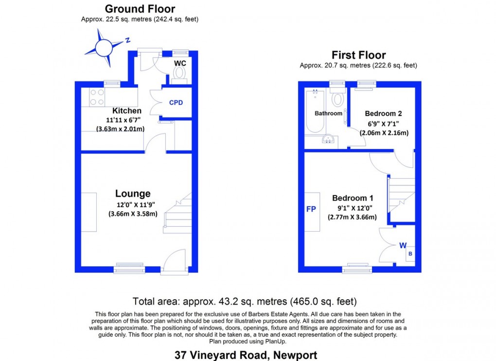 Floorplan for Vineyard Road, Newport