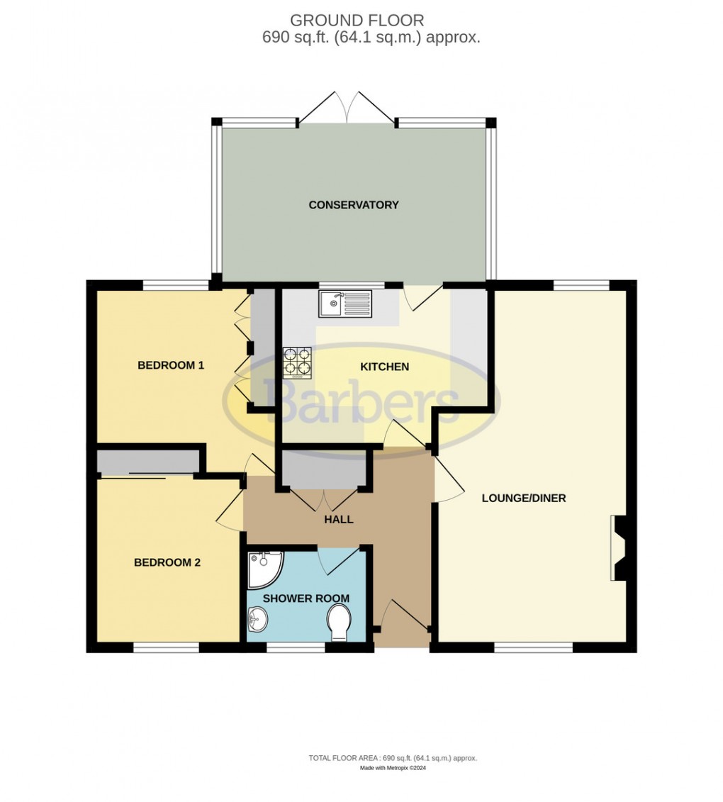 Floorplan for Vineyard Drive, Wellington, TF1 1SE