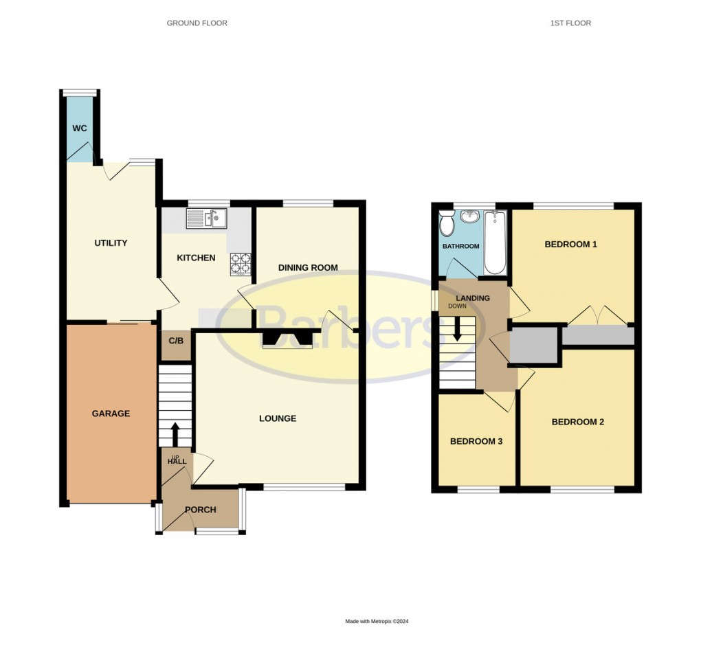 Floorplan for Stanall Drive, Muxton, Telford, TF2 8PT.