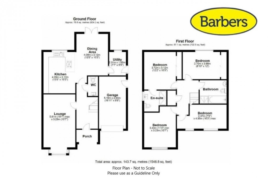 Floorplan for Damson Way, Hinstock