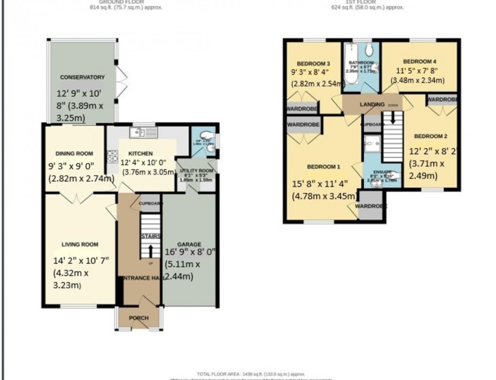 Floorplan for Eglantine Close, Muxton