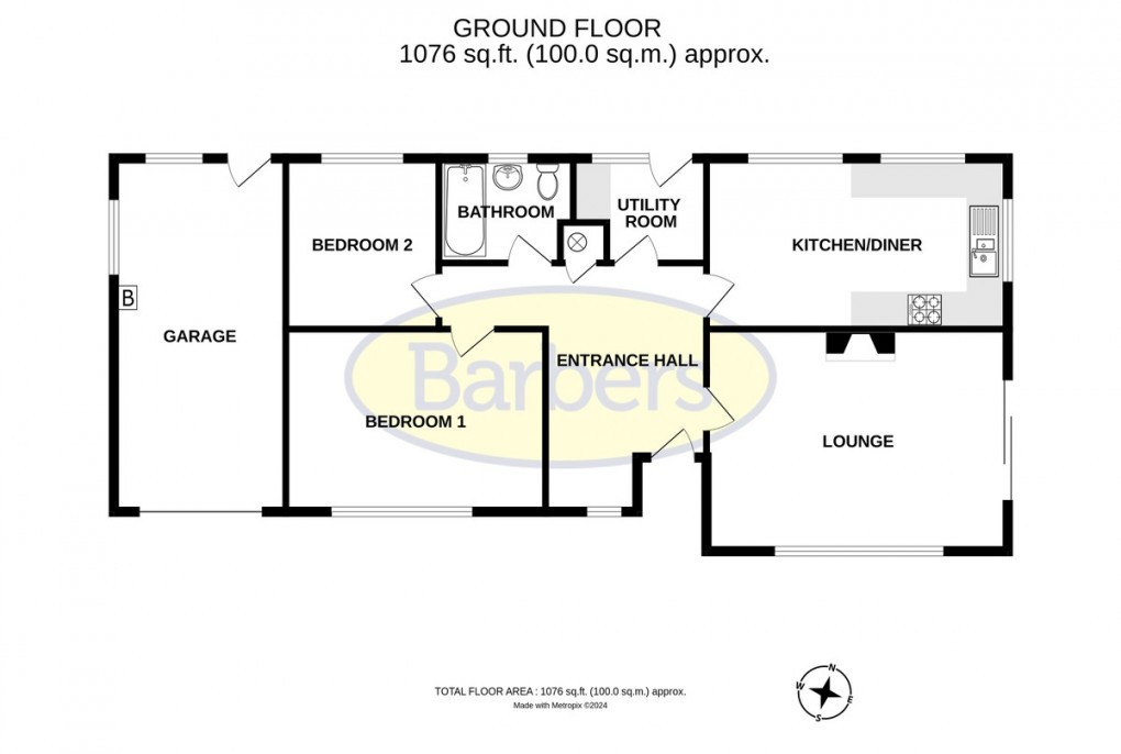 Floorplan for Moss Road, Wrockwardine Wood