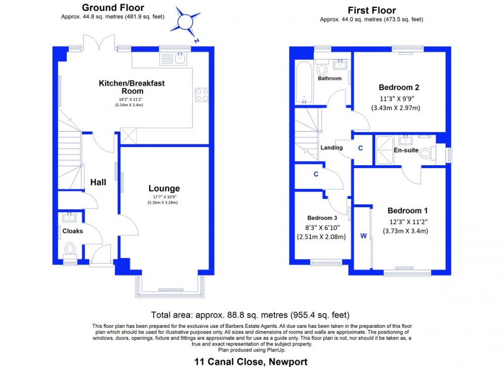 Floorplan for Canal Close, Newport