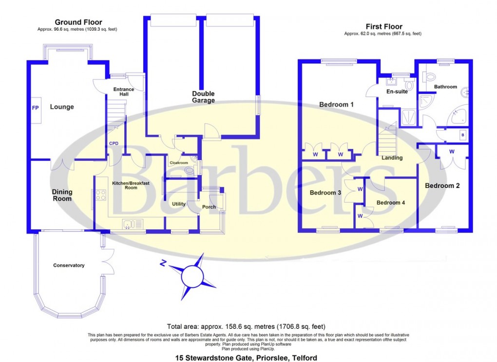 Floorplan for Stewardstone Gate, Priorslee, Telford, TF2 9SS.