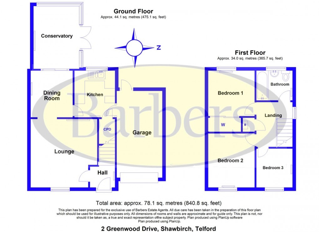 Floorplan for Greenwood Drive, Shawbirch, Telford, TF5 0PH.