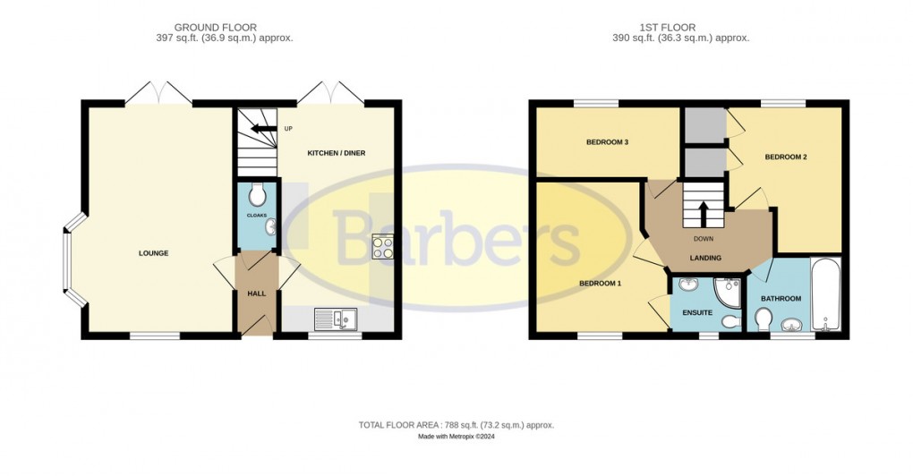 Floorplan for Crugetone Way, Crudgington, Telford, TF6 6FD.