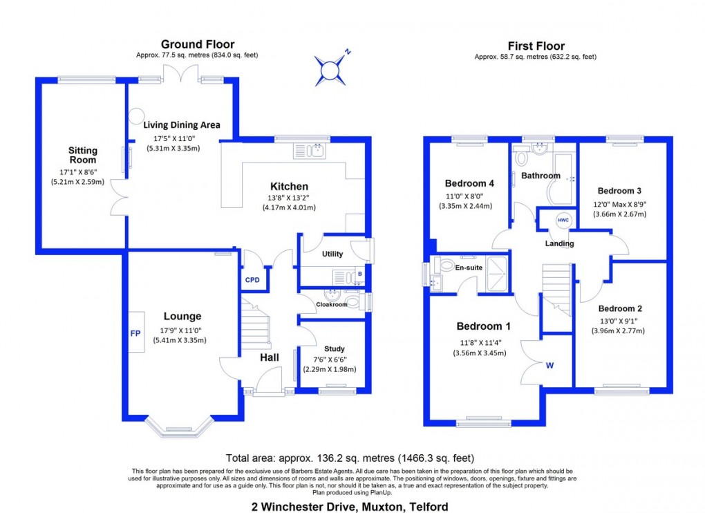 Floorplan for Muxton, Telford