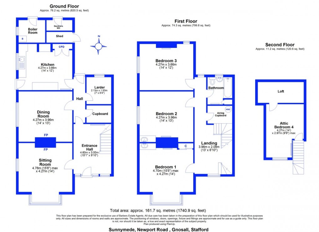 Floorplan for Coton, Gnosall