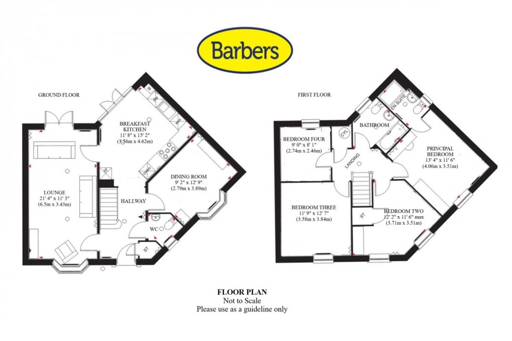 Floorplan for Blandford Way, Market Drayton