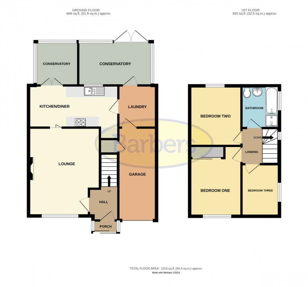 Floorplan for Woodside Road, Ketley, Telford, Shropshire, TF1 5HB.