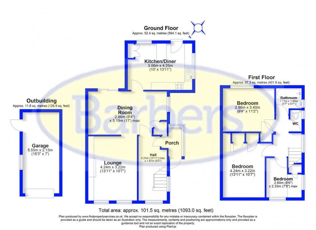 Floorplan for Manor Gardens, Market Drayton