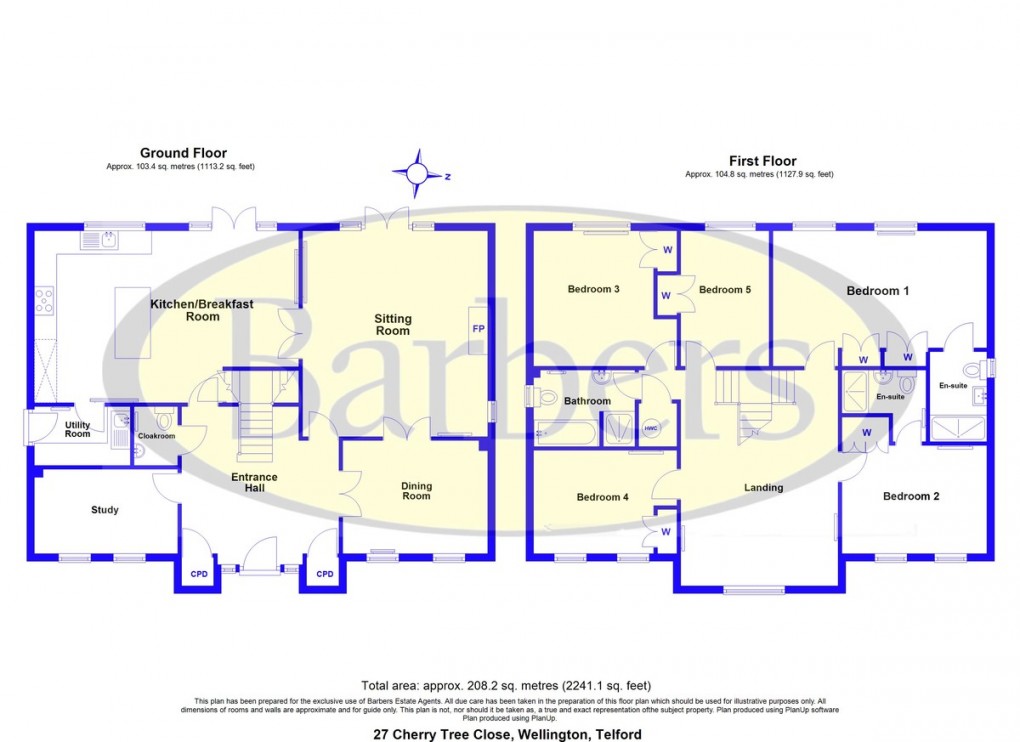 Floorplan for Cherry Tree Close, Wellington, Telford, TF1 2HQ.
