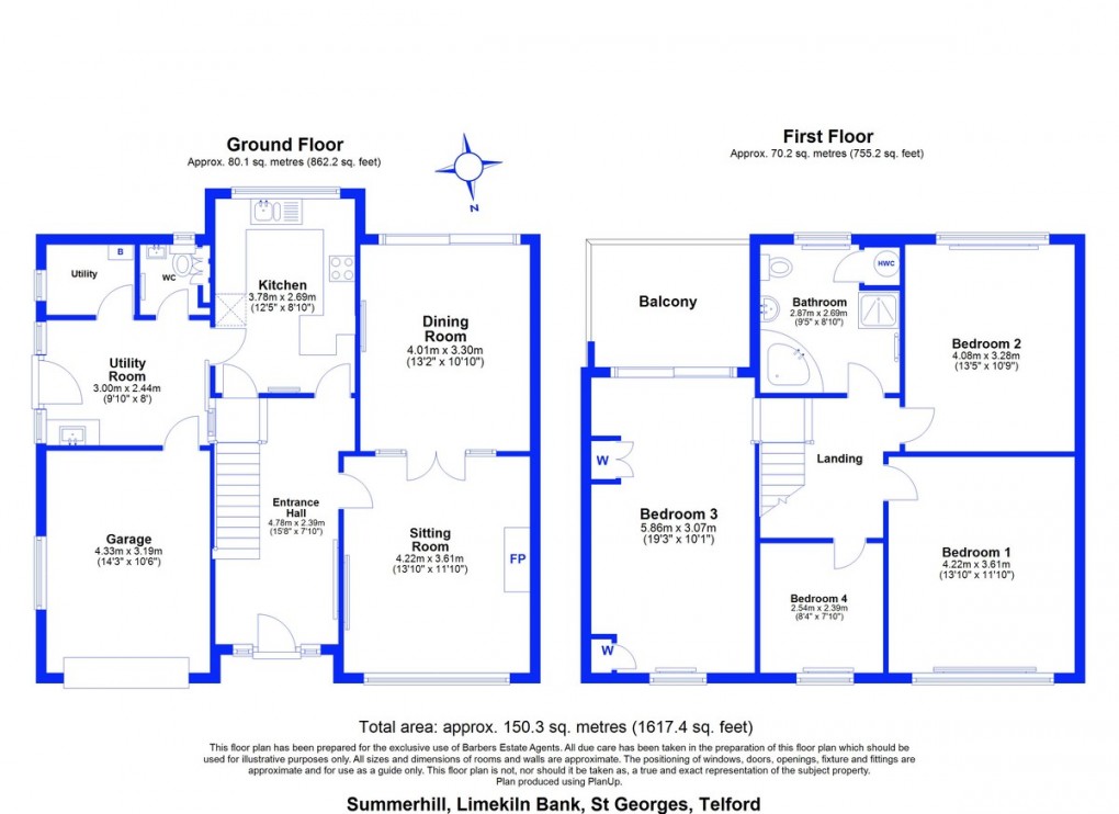 Floorplan for Limekiln Bank, St. Georges