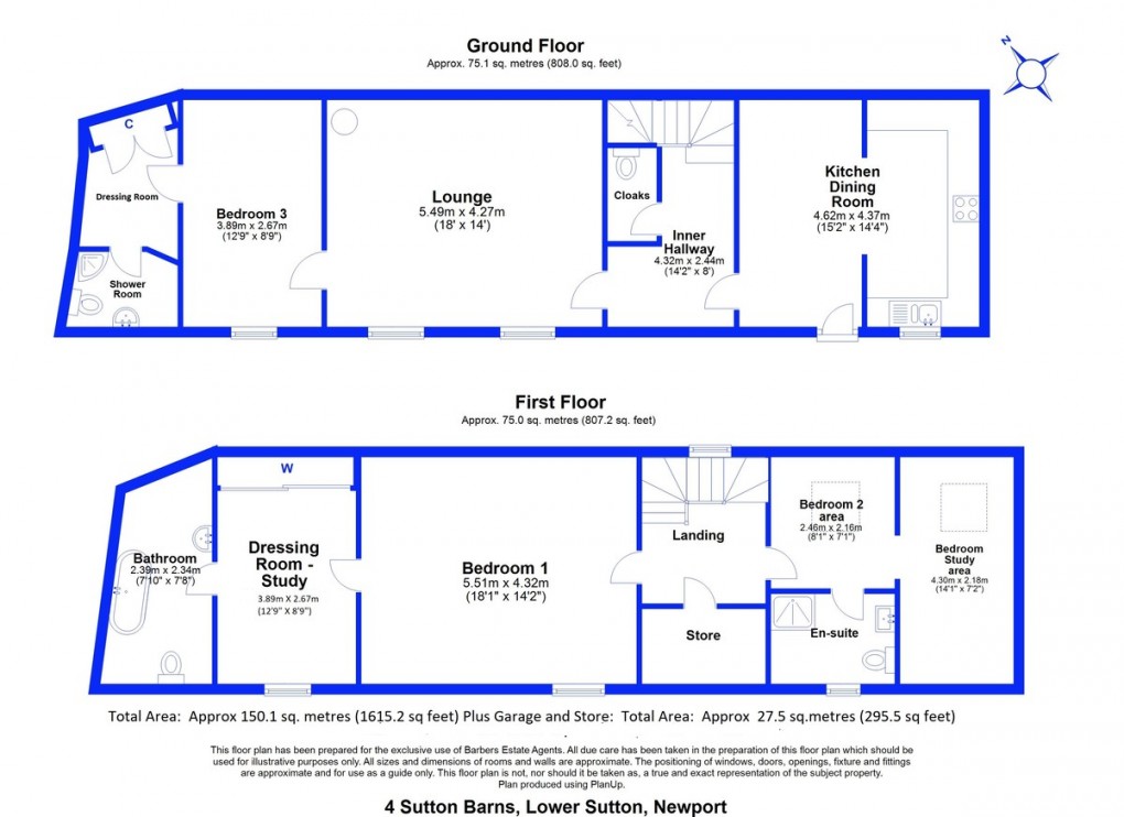 Floorplan for Sutton Barns, Lower Sutton, Newport
