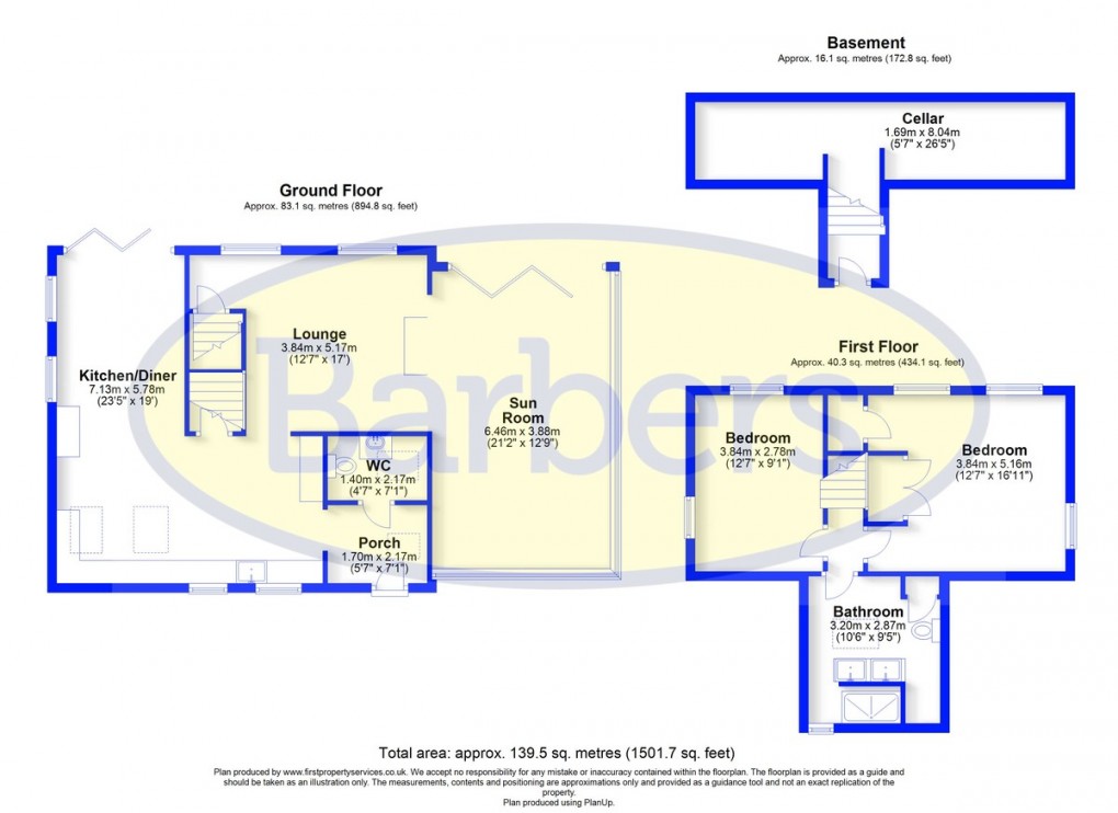 Floorplan for Howle Lane, Hinstock