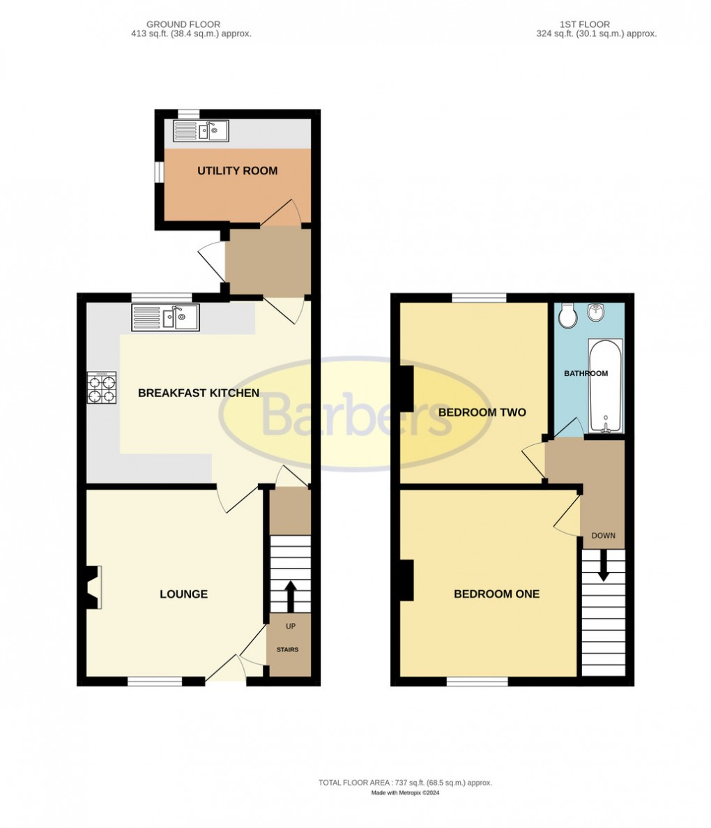 Floorplan for Holyhead Road, Oakengates, Telford, TF2 6BN