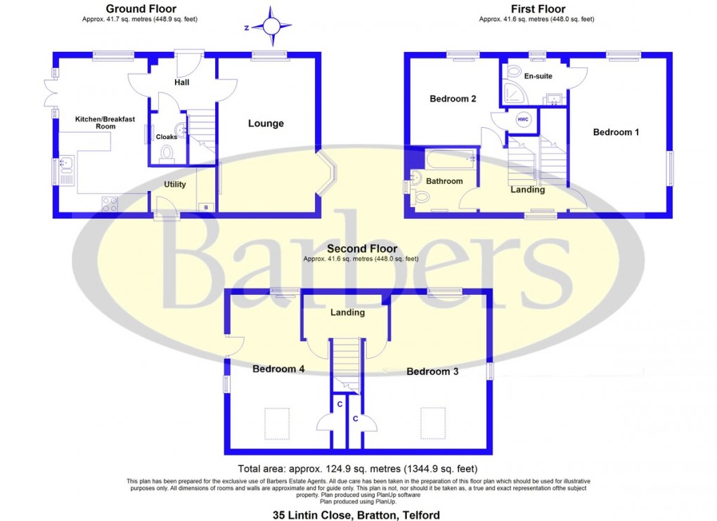 Floorplan for Lintin Close, Bratton, Telford, TF5 0DS
