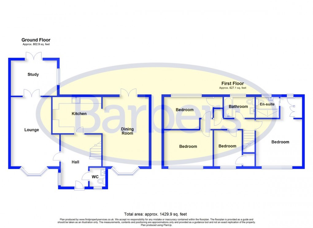 Floorplan for Woodlands Grove, Higher Heath, Whitchurch