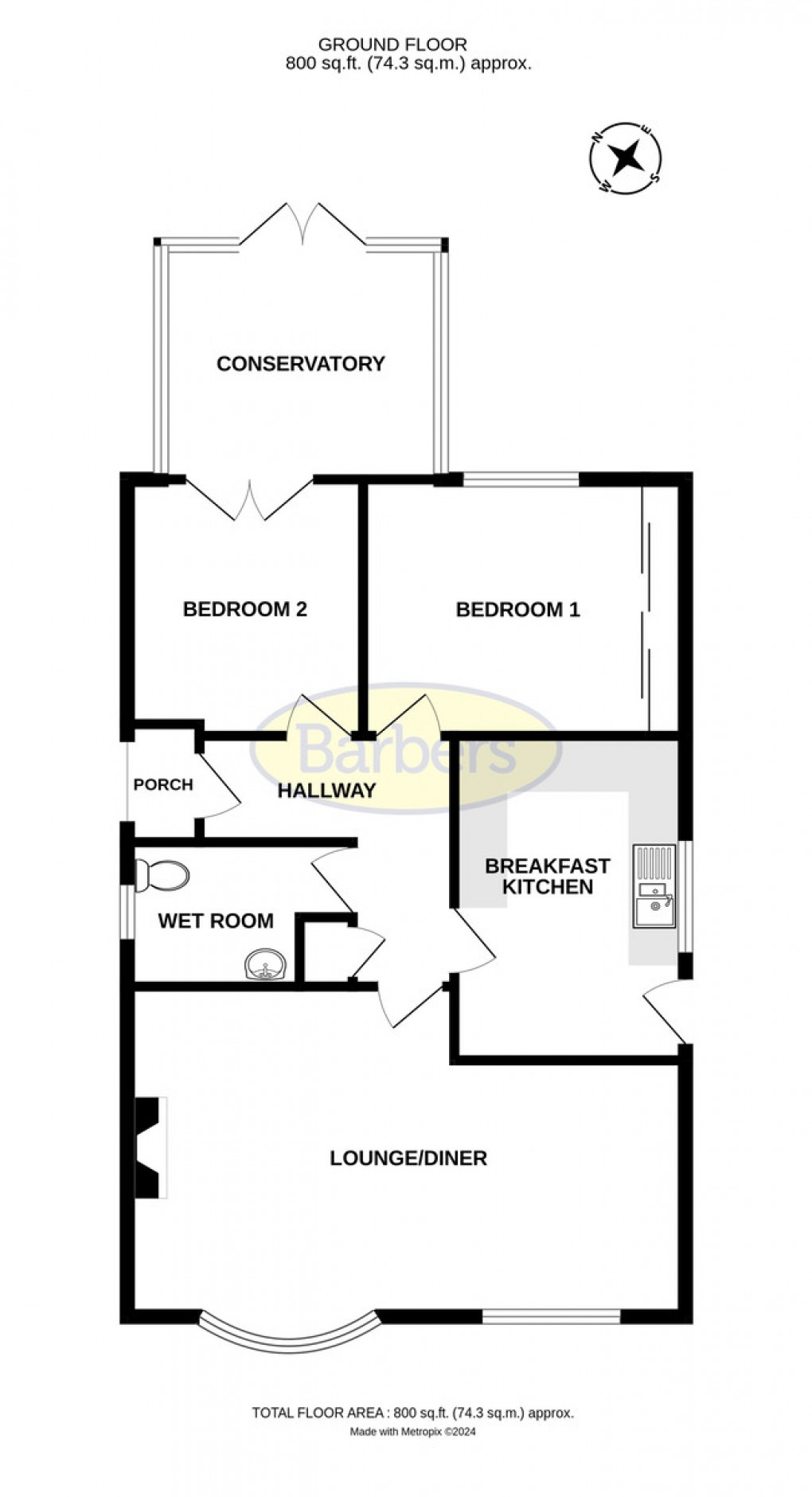 Floorplan for Wood Close, Telford, TF2 7LU