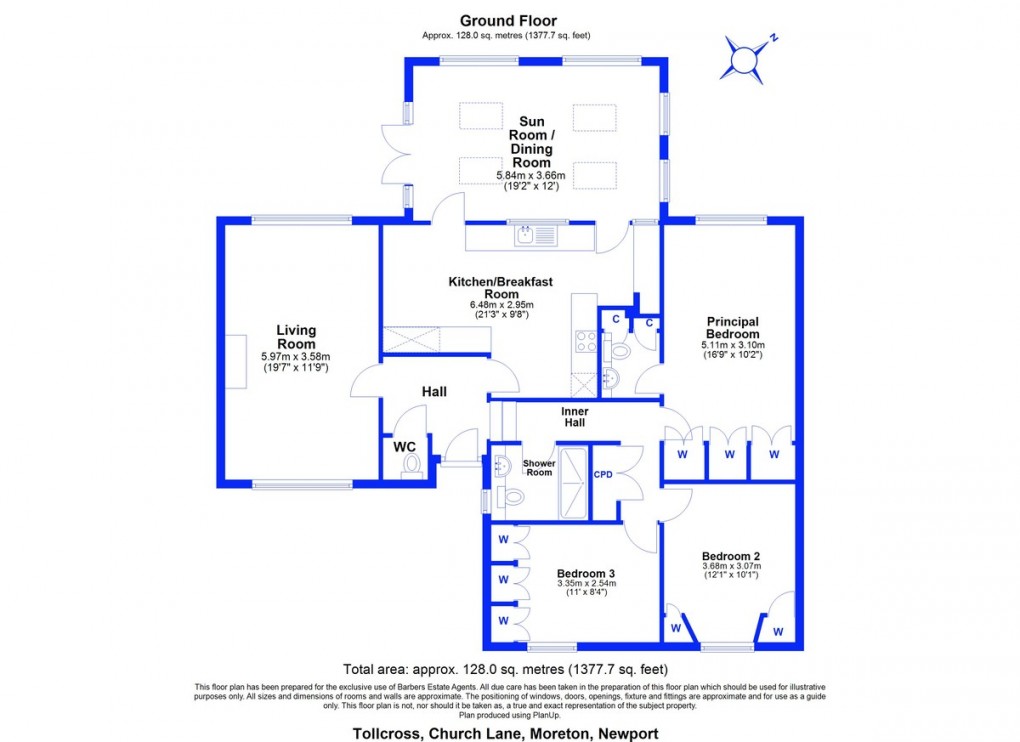 Floorplan for Church Lane, Moreton