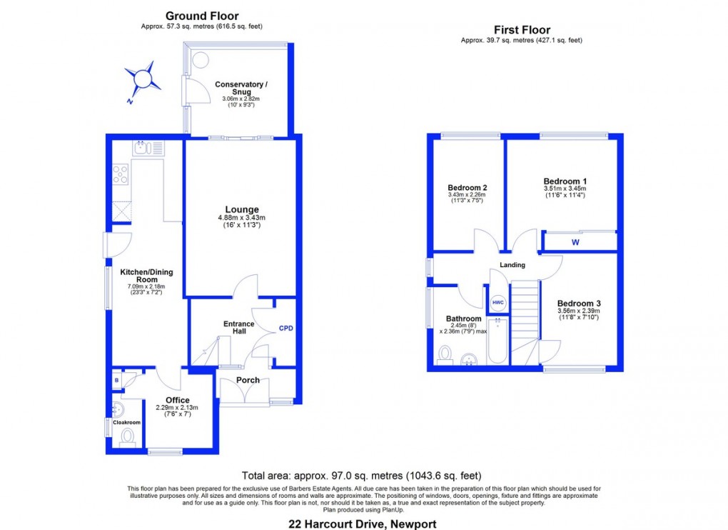 Floorplan for Harcourt Drive, Newport