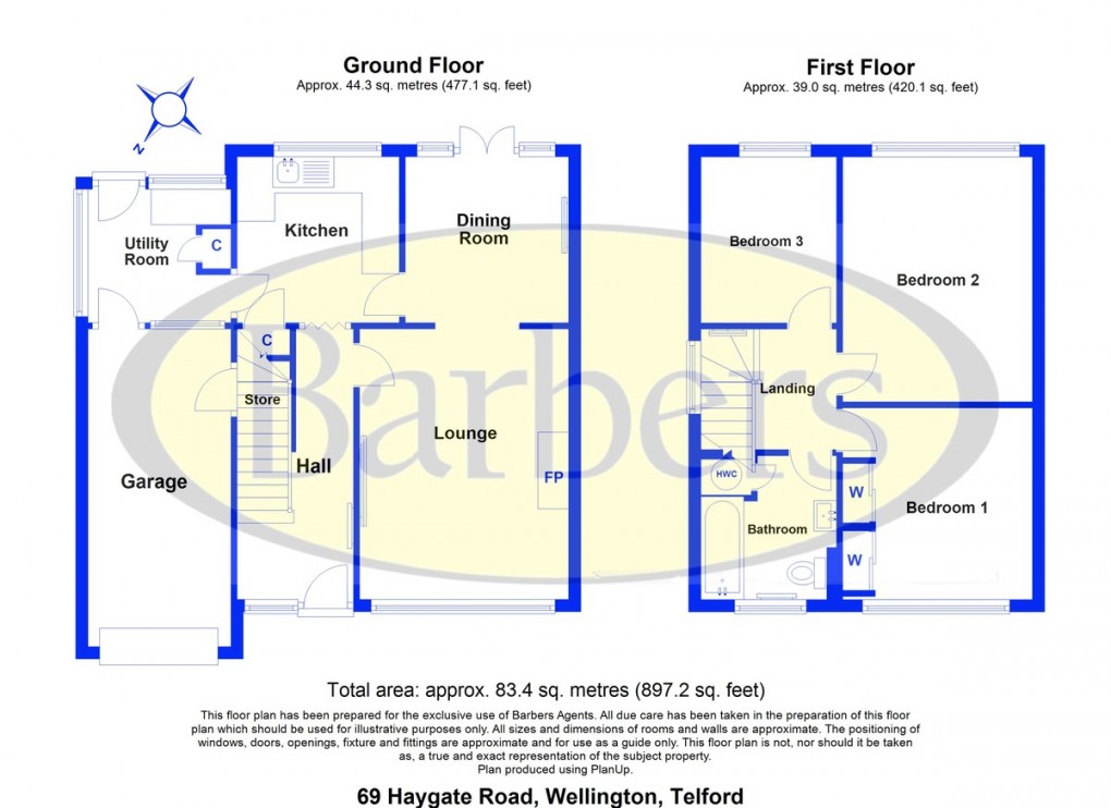Floorplan for Haygate Road, Wellington, Telford, TF1 1QN.