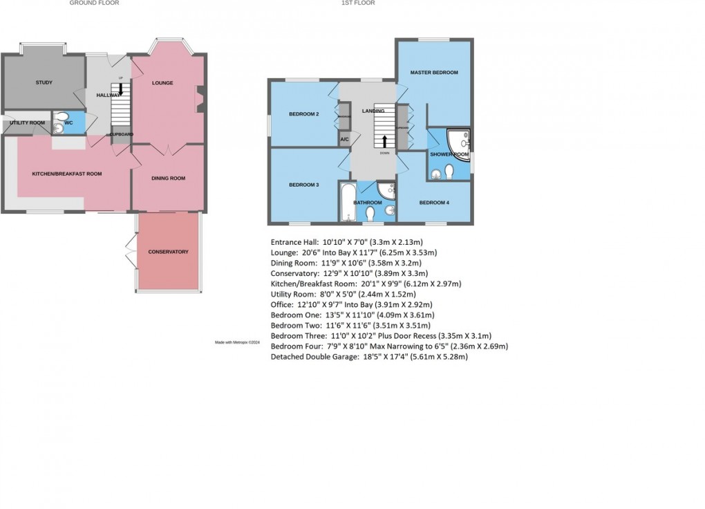 Floorplan for Stoneleigh Grove, Muxton