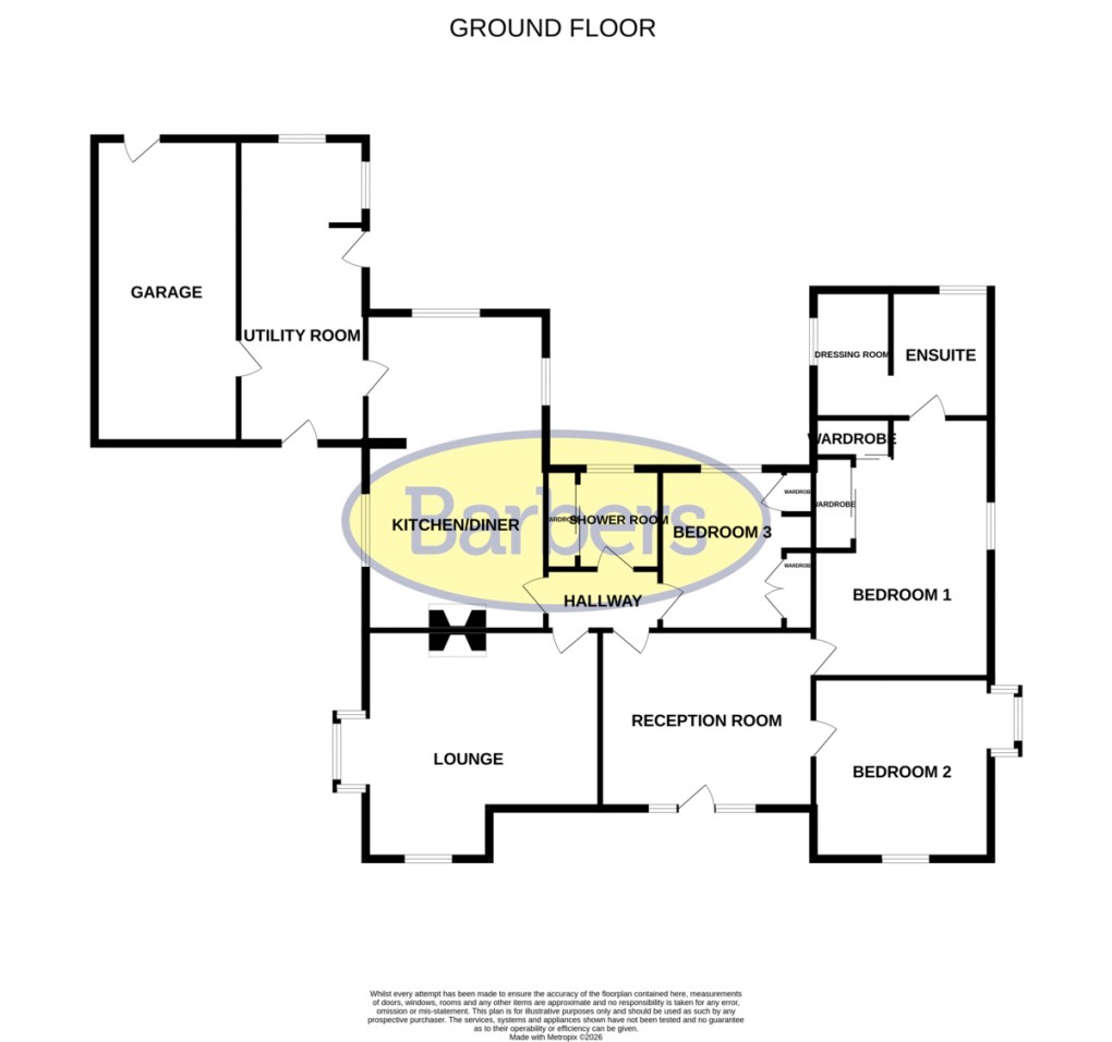 Floorplan for The Chequer, Bronington, Whitchurch
