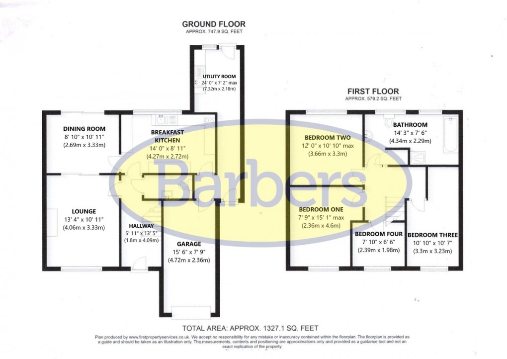 Floorplan for Holly Close, Market Drayton
