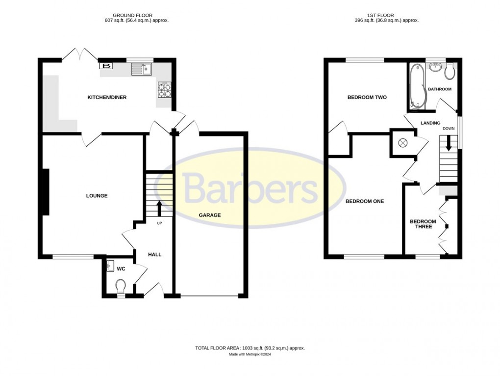 Floorplan for Woodpecker Close, Leegomery, Telford, TF1 6NQ