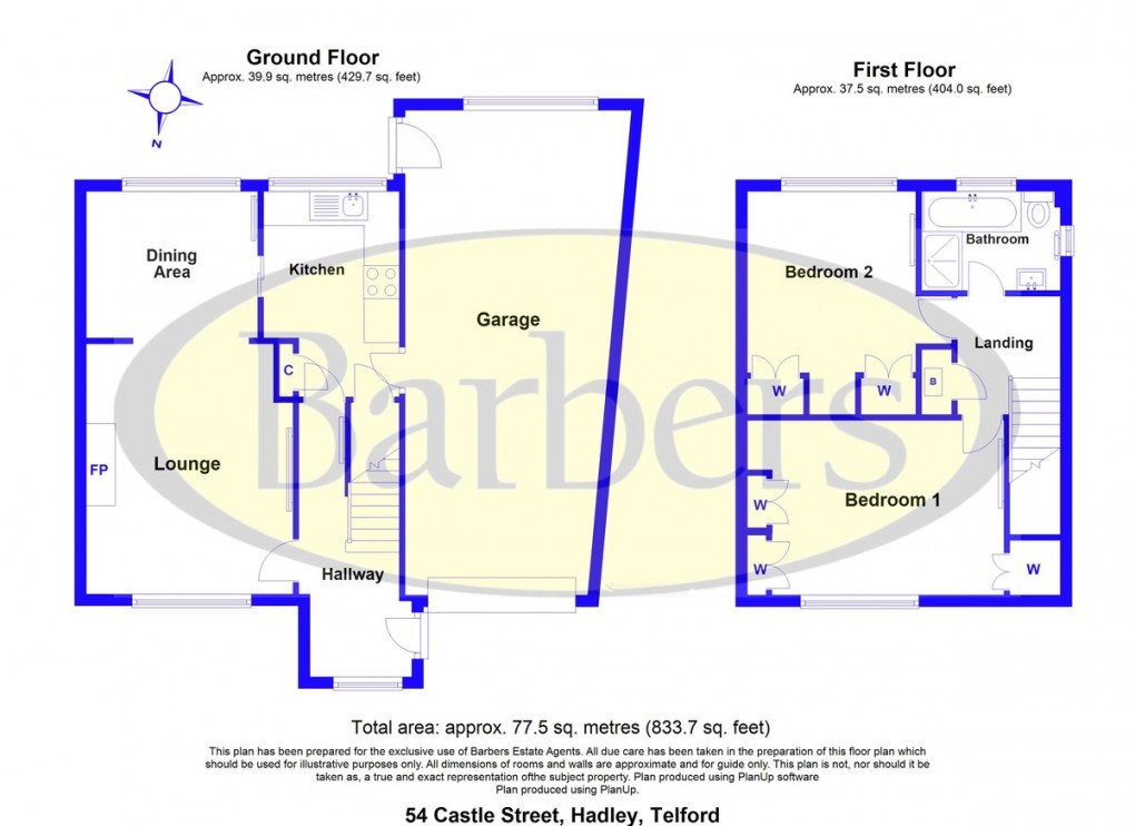 Floorplan for Church Street, Hadley, Telford TF1 5RH.