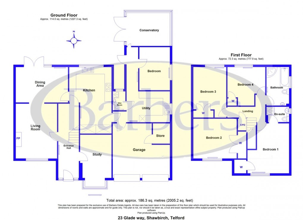 Floorplan for Glade Way, Shawbirch, Telford TF5 0LD.