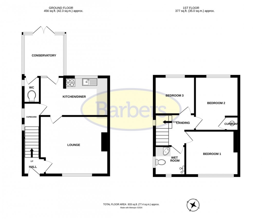 Floorplan for Woodhouse Crescent, Trench, Telford, TF2 7EZ