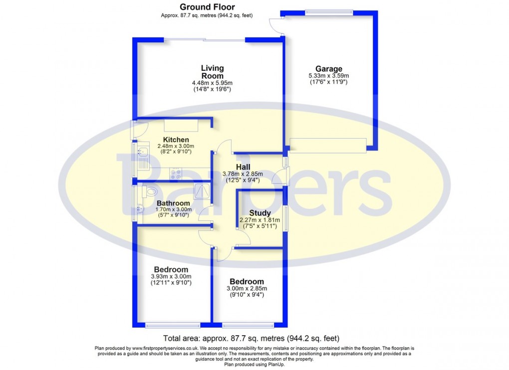 Floorplan for Price Close, Loggerheads