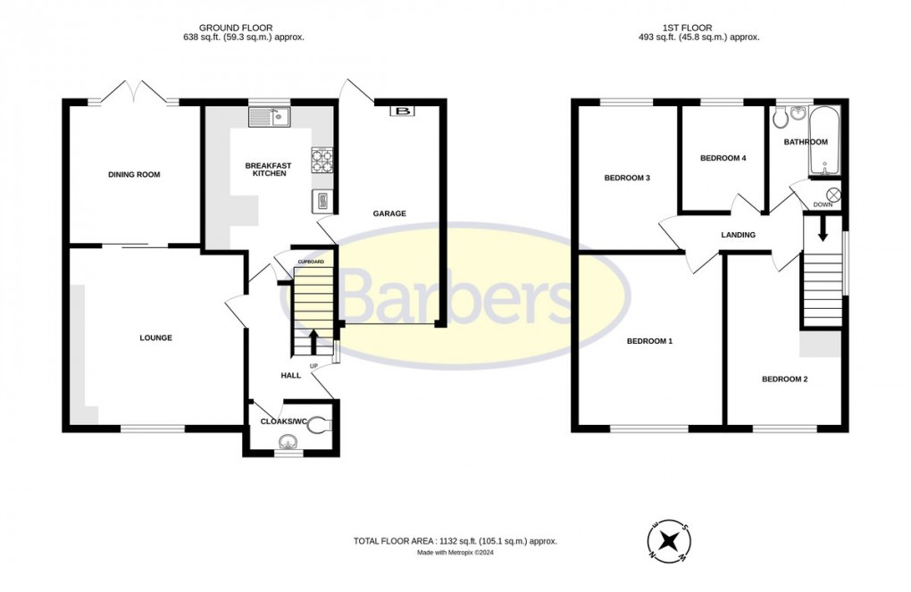 Floorplan for Broad Oaks, Randlay, Telford, TF3 2LJ