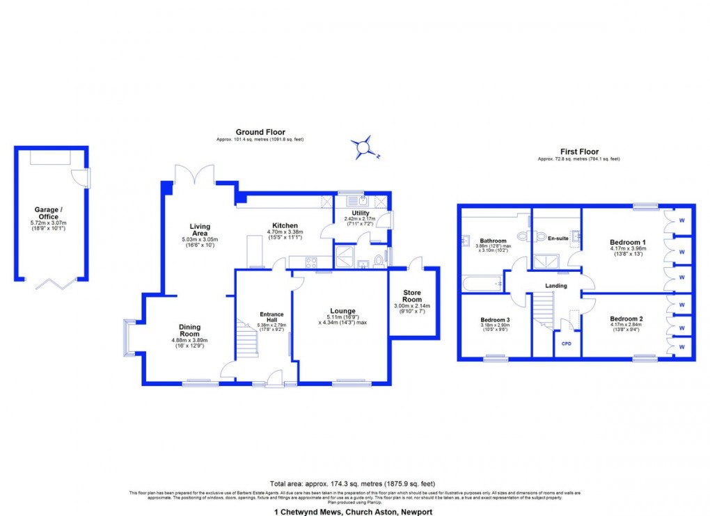 Floorplan for Chetwynd Aston, Newport